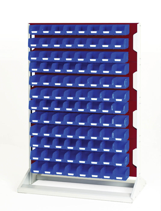 Bott Louvre Panel Rack Double Sided & Bin Kit With 8 Panels, 192X Blue Bins (WxDxH: 1000x550x1450mm) - Part No:16917220