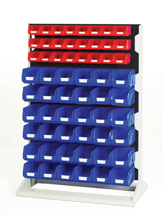 Bott Louvre Panel Rack Double Sided & Bin Kit With 8 Panels, 48X Red 72X Blue Bins (WxDxH: 1000x550x1450mm) - Part No:16917223