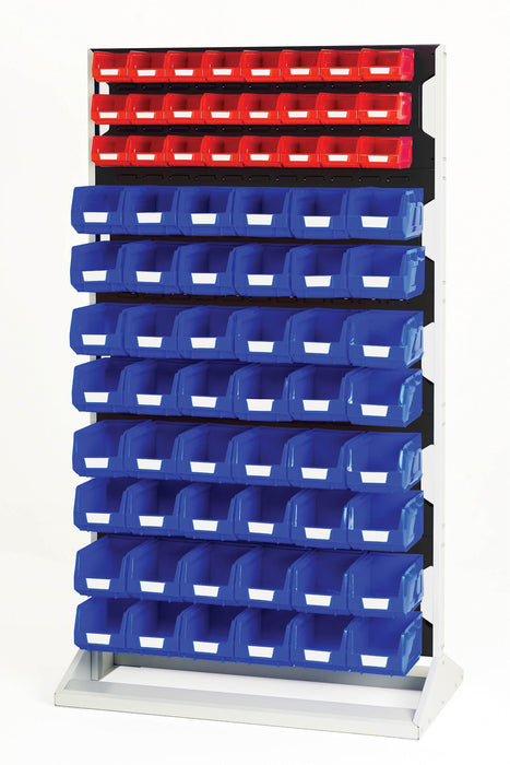 Bott Louvre Panel Rack Double Sided & Bin Kit With 10 Panels, 48X Red 96X Blue Bins (WxDxH: 1000x550x1775mm) - Part No:16917225