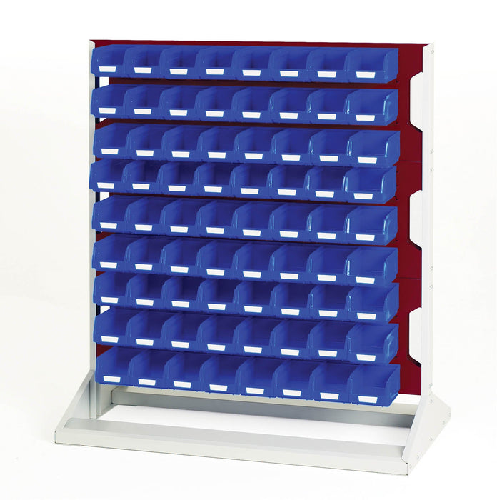 Bott Louvre Panel Rack Double Sided & Bin Kit With 6 Panels, 144X Blue Bins (WxDxH: 1000x550x1125mm) - Part No:16917228