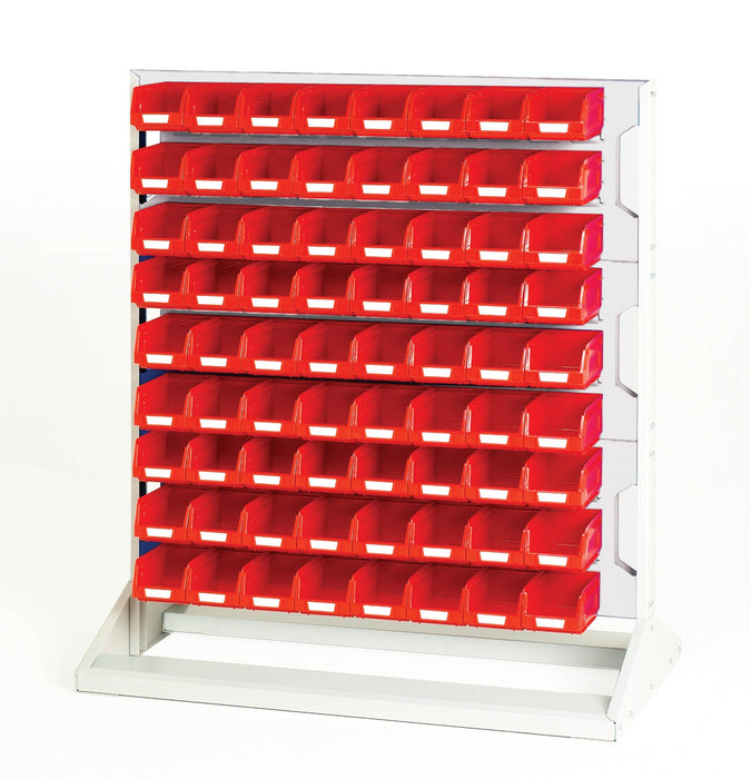 Bott Louvre Panel Rack Single Sided & Bin Kit With 3 Panels, 72X Red Bins (WxDxH: 1000x550x1125mm) - Part No:16917321
