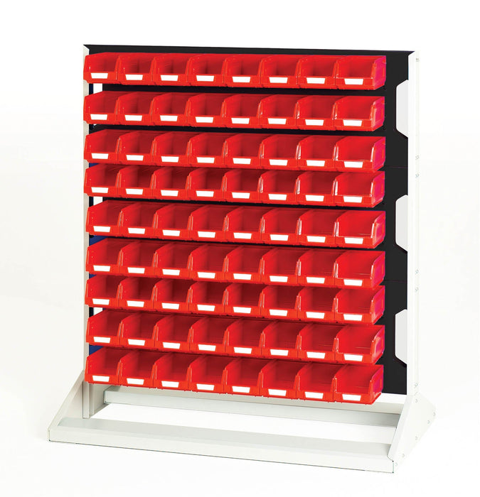 Bott Louvre Panel Rack Single Sided & Bin Kit With 3 Panels, 72X Red Bins (WxDxH: 1000x550x1125mm) - Part No:16917321
