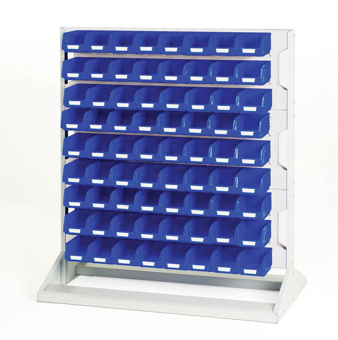 Bott Louvre Panel Rack Single Sided & Bin Kit With 3 Panels, 72X Blue Bins (WxDxH: 1000x550x1125mm) - Part No:16917322