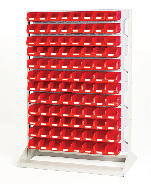 Bott Louvre Panel Rack Single Sided & Bin Kit With 4 Panels, 96X Red Bins (WxDxH: 1000x550x1450mm) - Part No:16917324
