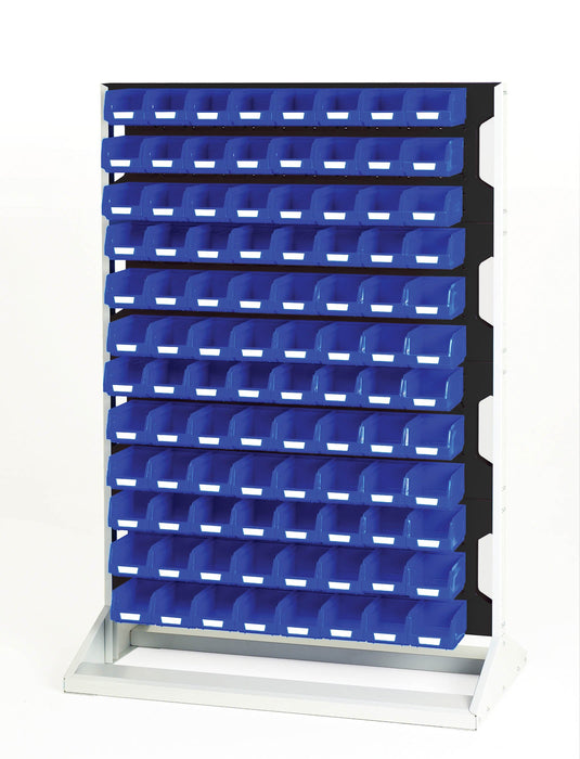 Bott Louvre Panel Rack Single Sided & Bin Kit With 4 Panels, 96X Blue Bins (WxDxH: 1000x550x1450mm) - Part No:16917325