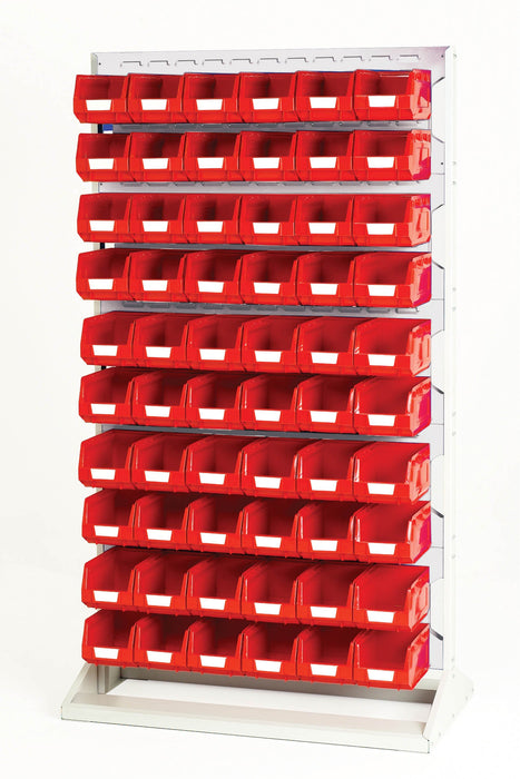 Bott Louvre Panel Rack Single Sided & Bin Kit With 5 Panels, 60X Red Bins (WxDxH: 1000x550x1775mm) - Part No:16917327