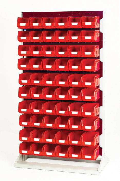 Bott Louvre Panel Rack Single Sided & Bin Kit With 5 Panels, 60X Red Bins (WxDxH: 1000x550x1775mm) - Part No:16917327