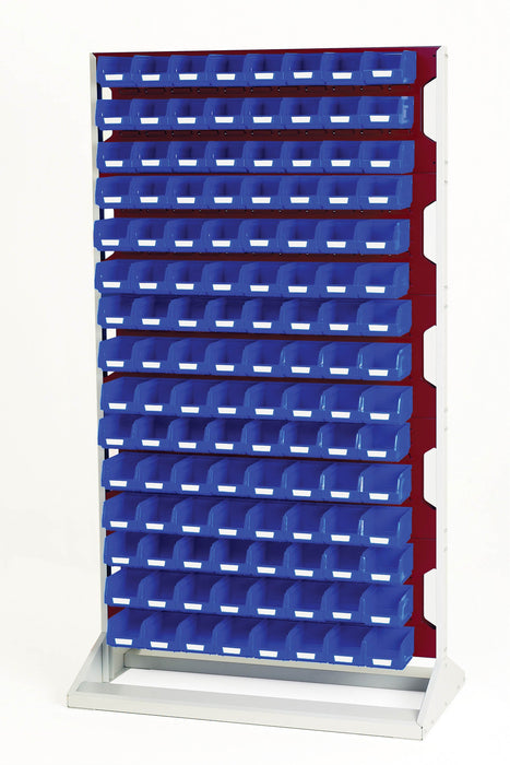Bott Louvre Panel Rack Single Sided & Bin Kit With 5 Panels, 120X Blue Bins (WxDxH: 1000x550x1775mm) - Part No:16917328