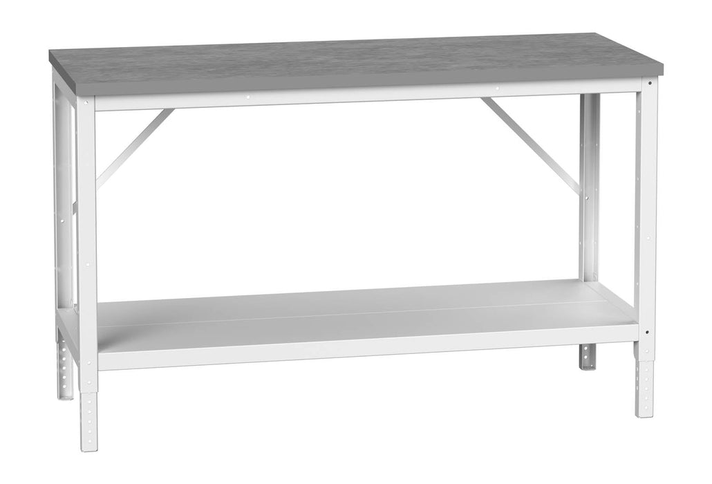Bott Verso Adjustable Height Framework Bench With Full Depth Base Shelf & Esd Top (WxDxH: 1500x600x780-930mm) - Part No:16922009