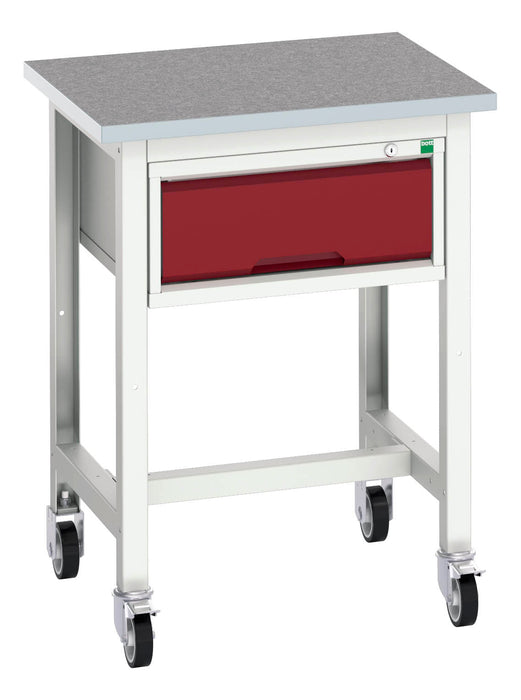 Bott Verso Mobile Workstand With 1 Drawer Cabinet & Lino Top (WxDxH: 700x600x930mm) - Part No:16922201