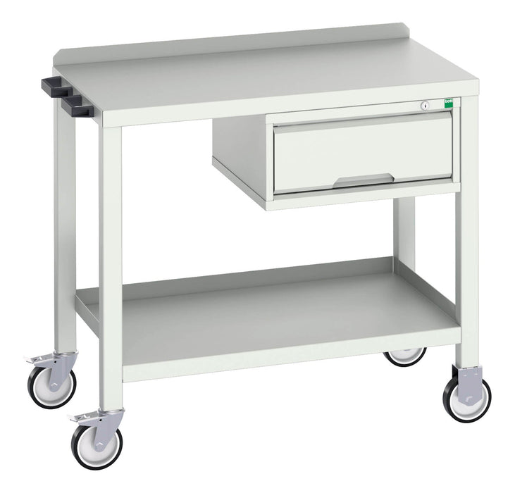 Bott Verso Mobile Welded Bench With 1 Drawer Cab & Steel Top (WxDxH: 1000x600x910mm) - Part No:16922800