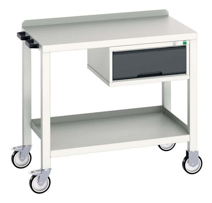 Bott Verso Mobile Welded Bench With 1 Drawer Cab & Steel Top (WxDxH: 1000x600x910mm) - Part No:16922800