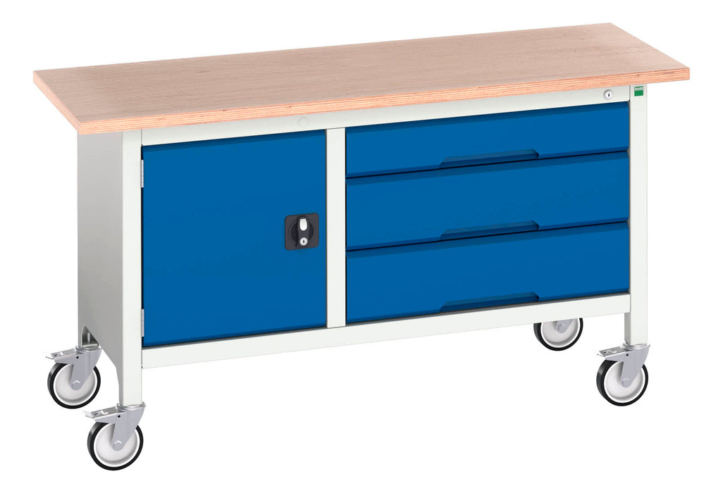 Bott Verso Mobile Storage Bench (Mpx) With Cupboard / 3 Drawer Cab (WxDxH: 1500x600x830mm) - Part No:16923214