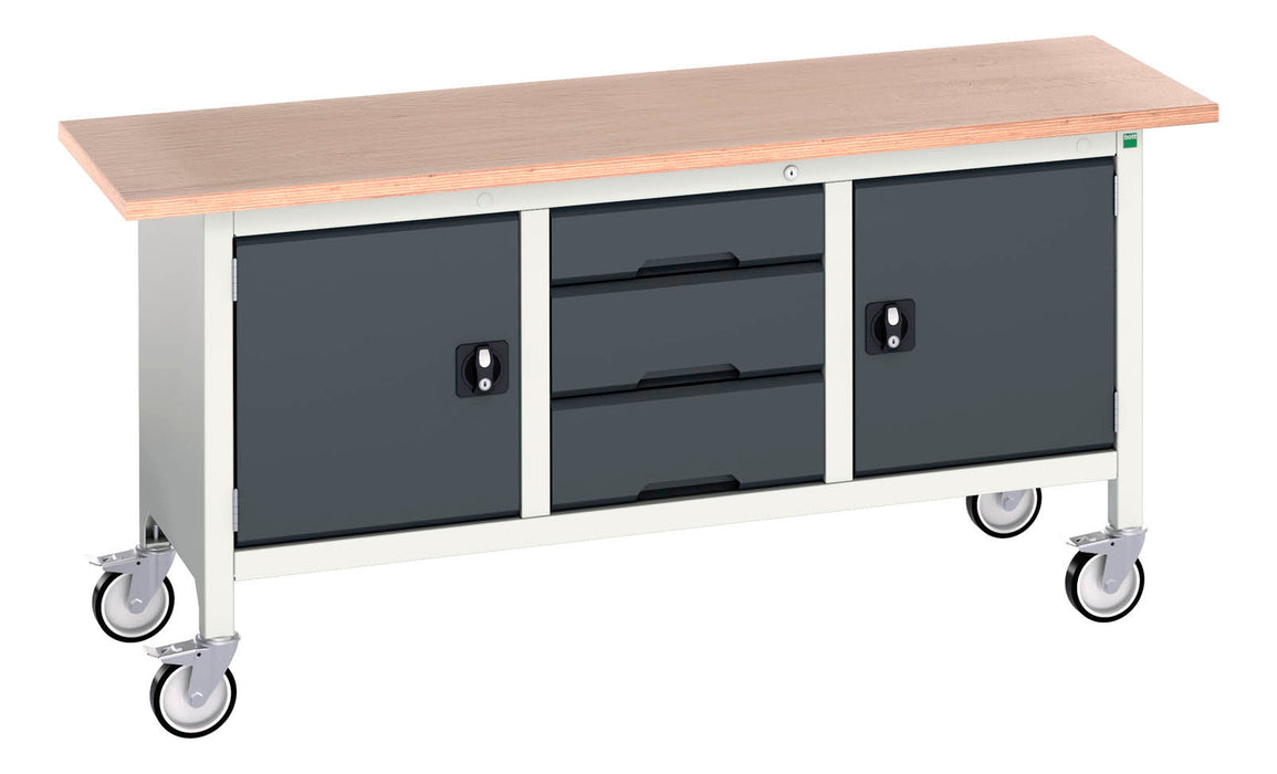 Bott Verso Mobile Storage Bench (Mpx) With Cupboard / 3 Drawer Cab / Cupboard (WxDxH: 1750x600x830mm) - Part No:16923222