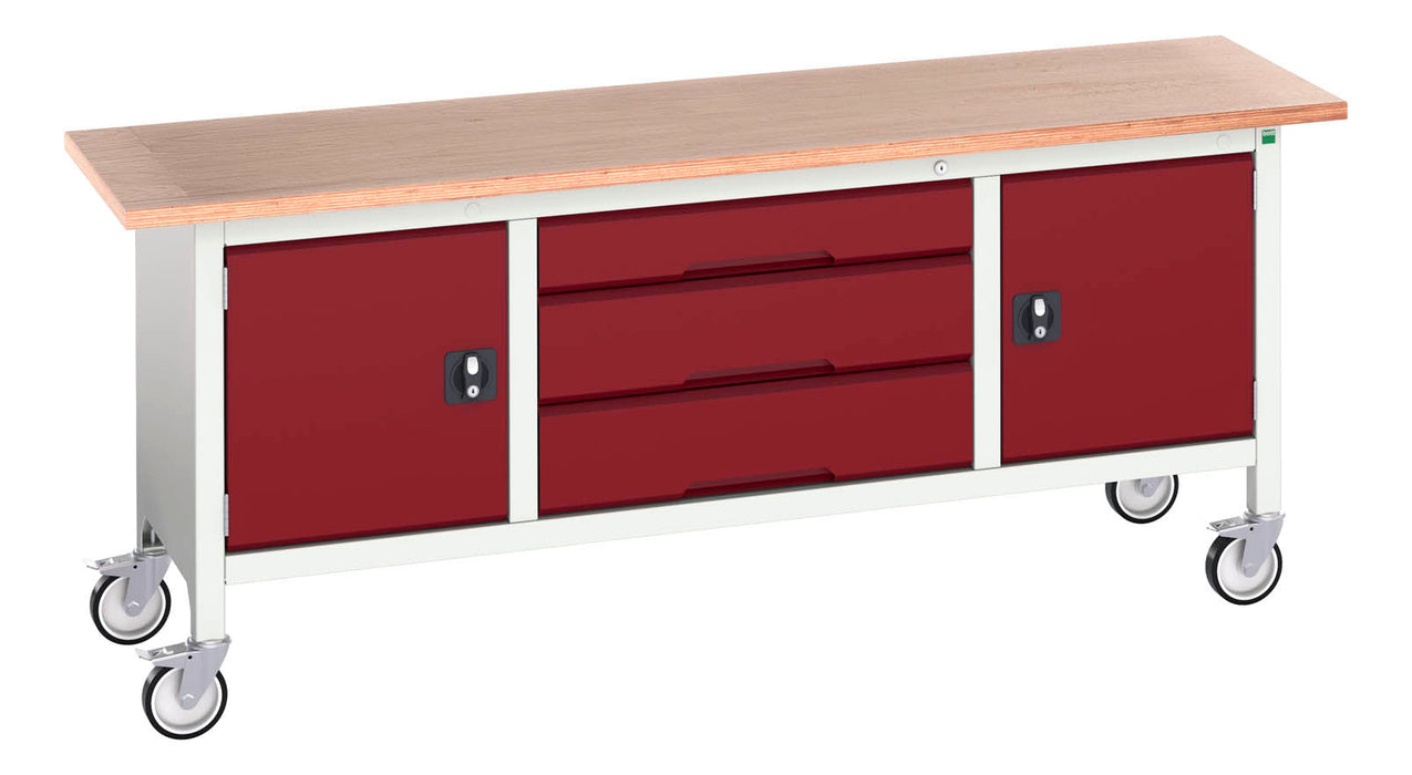 Bott Verso Mobile Storage Bench (Mpx) With Cupboard / 3 Drawer Cab / Cupboard (WxDxH: 2000x600x830mm) - Part No:16923232