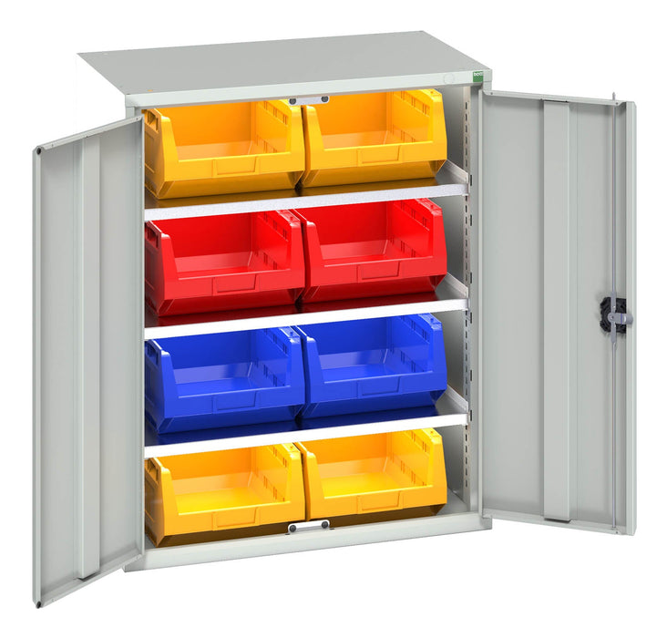 Bott Verso Bin Cupboard With 3 Shelves, 8 Bins (WxDxH: 800x550x1000mm) - Part No:16926450
