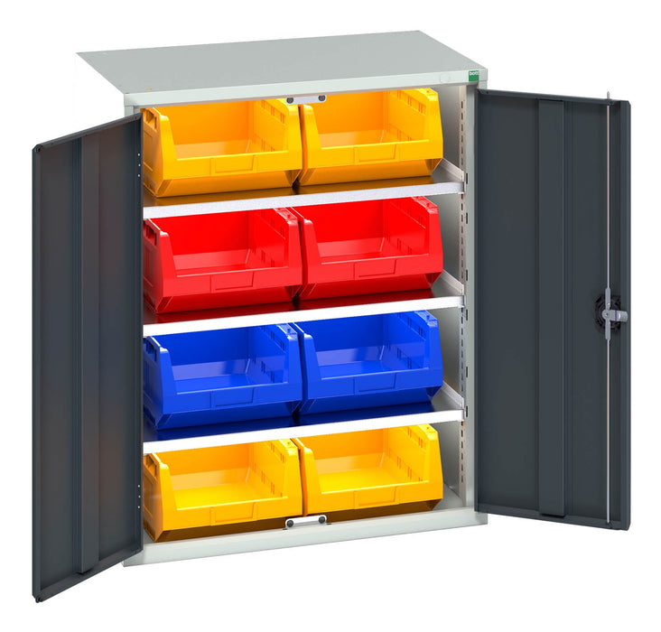 Bott Verso Bin Cupboard With 3 Shelves, 8 Bins (WxDxH: 800x550x1000mm) - Part No:16926450