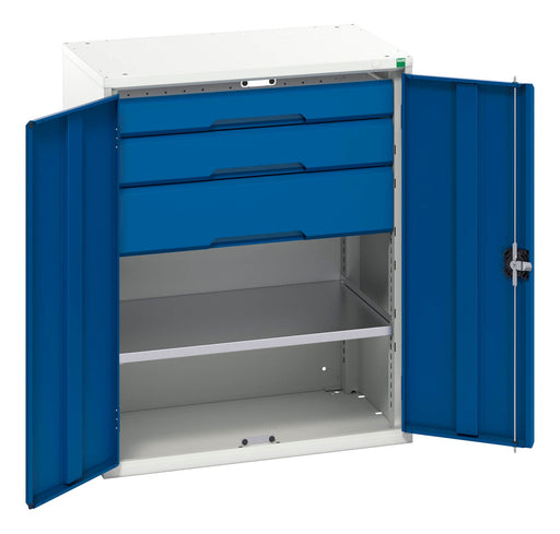 Verso Kitted Cupboard With 1 Shelf, 3 Drawers (WxDxH: 800x550x1000mm) - Part No:16926454