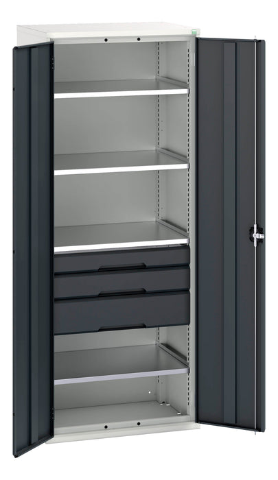 Bott Verso Kitted Cupboard With 4 Shelves, 3 Drawers (WxDxH: 800x550x2000mm) - Part No:16926456