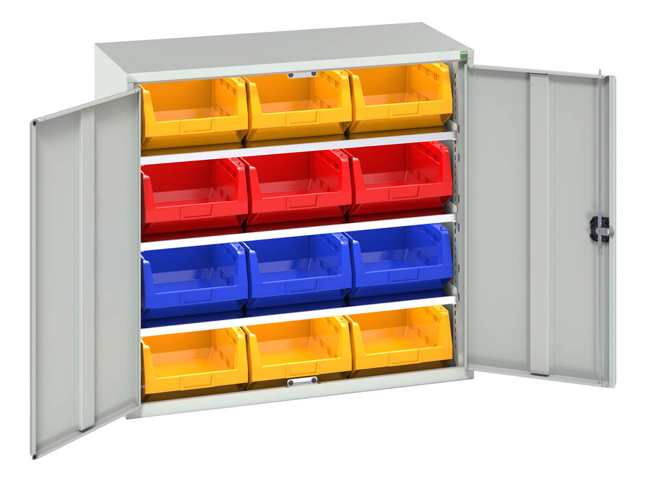 Bott Verso Bin Cupboard With 3 Shelves, 12 Bins (WxDxH: 1050x550x1000mm) - Part No:16926550