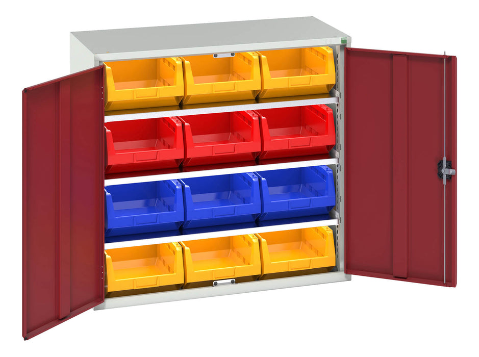 Bott Verso Bin Cupboard With 3 Shelves, 12 Bins (WxDxH: 1050x550x1000mm) - Part No:16926550