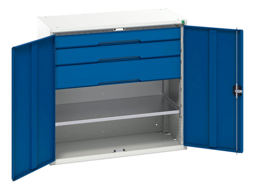 Verso Kitted Cupboard With 1 Shelf, 3 Drawers (WxDxH: 1050x550x1000mm) - Part No:16926554
