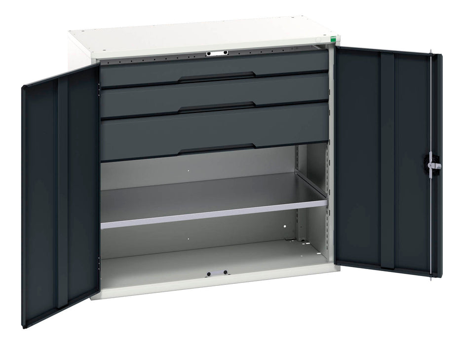 Bott Verso Kitted Cupboard With 1 Shelf, 3 Drawers (WxDxH: 1050x550x1000mm) - Part No:16926554