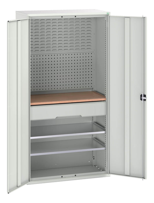 Bott Verso Kitted Cupboard With 2 Shelves, 1 Drw, Backpnls, Worktop (WxDxH: 1050x550x2000mm) - Part No:16926570