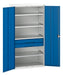 Verso Kitted Cupboard With 4 Shelves, 2 Drawers (WxDxH: 1050x550x2000mm) - Part No:16926574