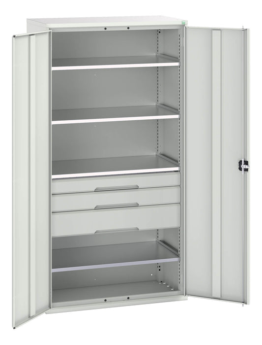 Bott Verso Kitted Cupboard With 4 Shelves, 3 Drawers (WxDxH: 1050x550x2000mm) - Part No:16926575