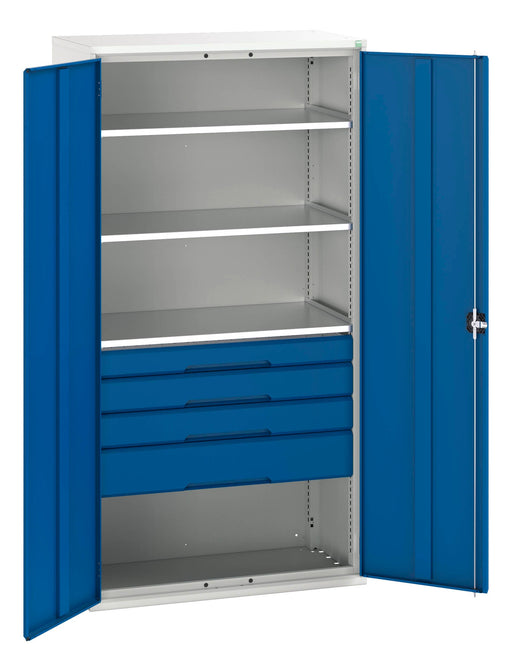 Verso Kitted Cupboard With 3 Shelves, 4 Drawers (WxDxH: 1050x550x2000mm) - Part No:16926576