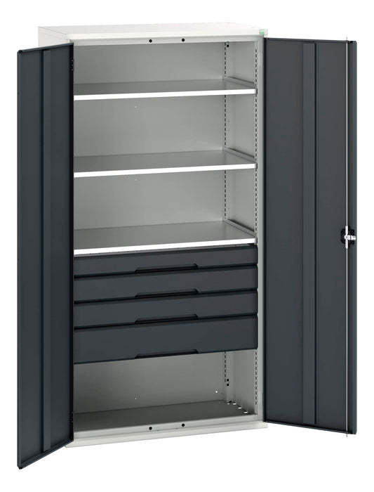 Bott Verso Kitted Cupboard With 3 Shelves, 4 Drawers (WxDxH: 1050x550x2000mm) - Part No:16926576