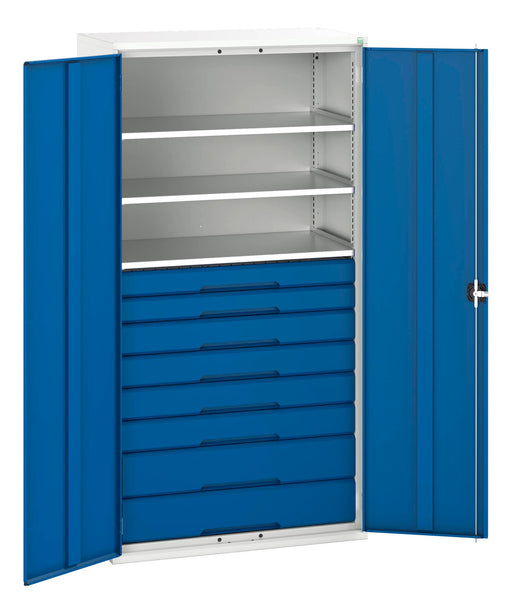 Verso Kitted Cupboard With 3 Shelves, 8 Drawers (WxDxH: 1050x550x2000mm) - Part No:16926577
