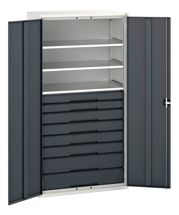 Bott Verso Kitted Cupboard With 3 Shelves, 8 Drawers (WxDxH: 1050x550x2000mm) - Part No:16926577