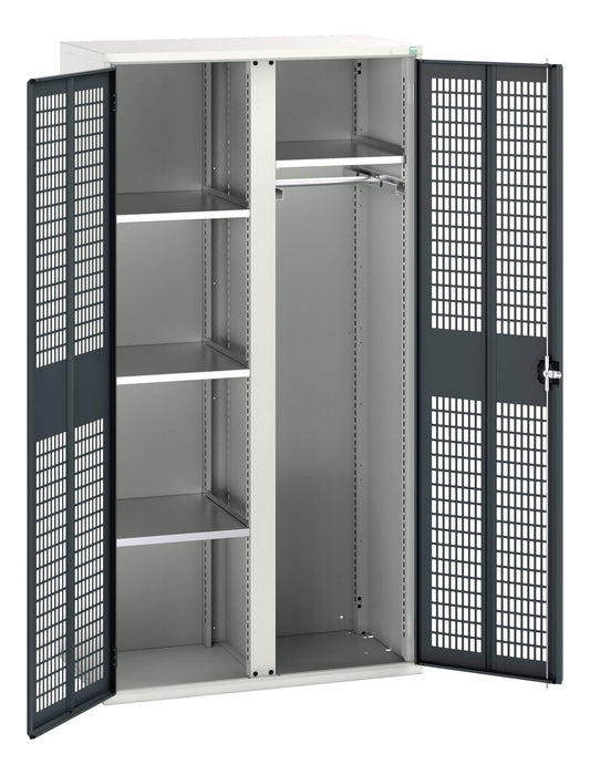 Bott Verso Ventilated Door Kitted Cupboard With 4 Shelves, 1 Rail & Partition (WxDxH: 1050x550x2000mm) - Part No:16926774