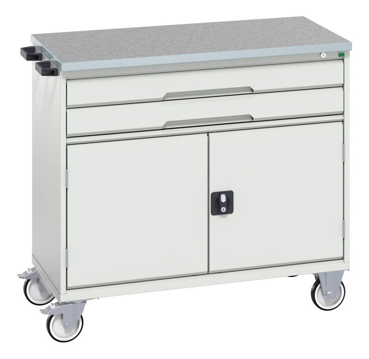 Bott Verso Mobile Cabinet With 2 Drawers, Door And Lino Top (WxDxH: 1050x600x980mm) - Part No:16927059