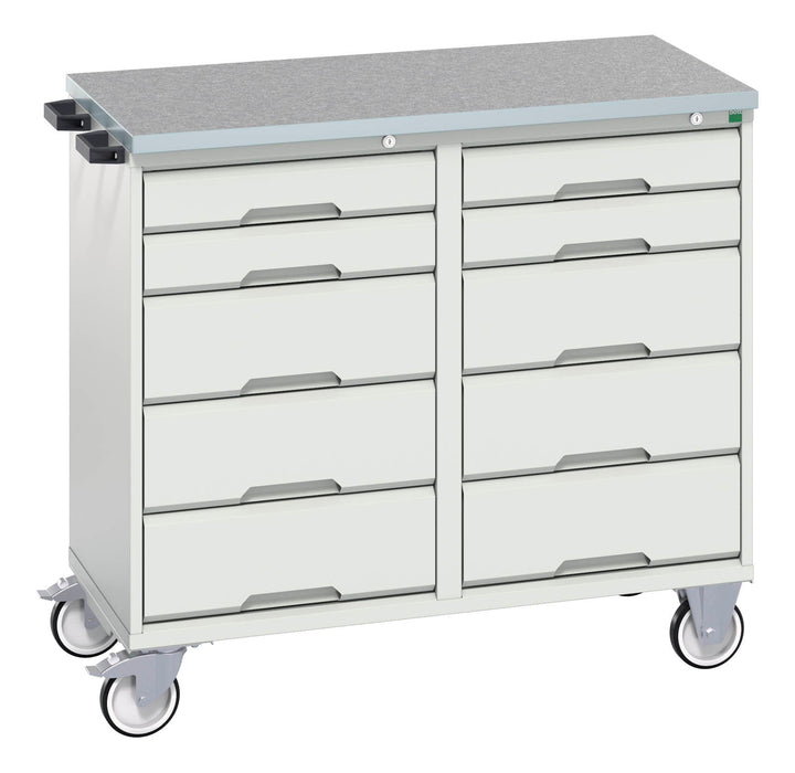 Bott Verso Maintenance Trolley With 10 Drawers And Lino Top (WxDxH: 1050x600x980mm) - Part No:16927100