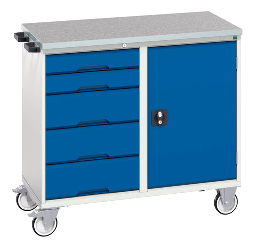 Verso Maintenance Trolley With 5 Drawers, Door And Lino Top (WxDxH: 1050x600x980mm) - Part No:16927120
