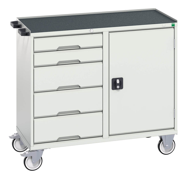 Bott Verso Maintenance Trolley With 5 Drawers, Door And Top Tray (WxDxH: 1050x550x965mm) - Part No:16927122