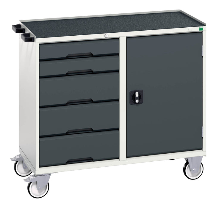 Bott Verso Maintenance Trolley With 5 Drawers, Door And Top Tray (WxDxH: 1050x550x965mm) - Part No:16927122