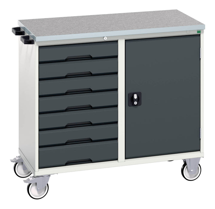 Bott Verso Maintenance Trolley With 7 Drawers, Door And Lino Top (WxDxH: 1050x600x980mm) - Part No:16927126