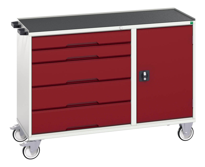Bott Verso Maintenance Trolley With 5 Drawers, Door And Top Tray (WxDxH: 1300x550x965mm) - Part No:16927152