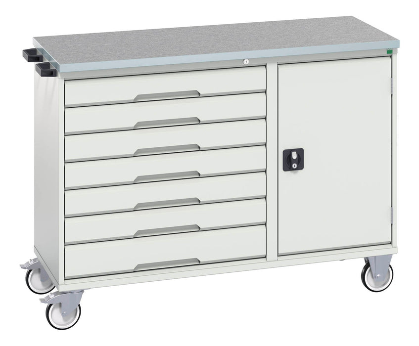Bott Verso Maintenance Trolley With 7 Drawers, Door And Lino Top (WxDxH: 1300x600x980mm) - Part No:16927156
