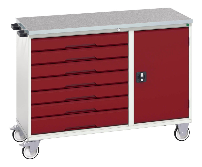 Bott Verso Maintenance Trolley With 7 Drawers, Door And Lino Top (WxDxH: 1300x600x980mm) - Part No:16927156