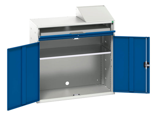 Verso Computer Cupboard With 1 Shelf, 1 Sliding Tray (WxDxH: 1050x550x1130mm) - Part No:16928021