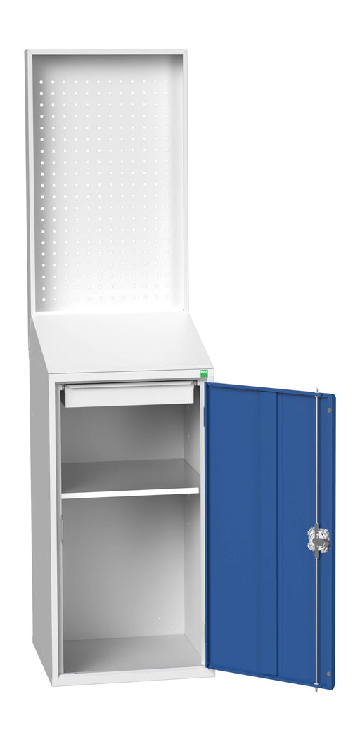 Verso Economy Lectern With Backpanel Perfo With 1 Shelf, 1 Drawer (WxDxH: 525x550x2000mm) - Part No:16929025