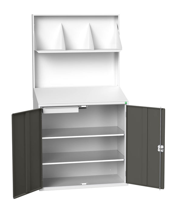 Bott Verso Economy Lectern With Backpanel Plain With File Holder, 2 Shelf, 1 Drw (WxDxH: 1050x550x2000mm) - Part No:16929218