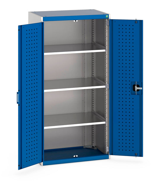 Cubio Cupboard With Perfo Doors & 3 Shelves (WxDxH: 800x525x1600mm) - Part No:40012081