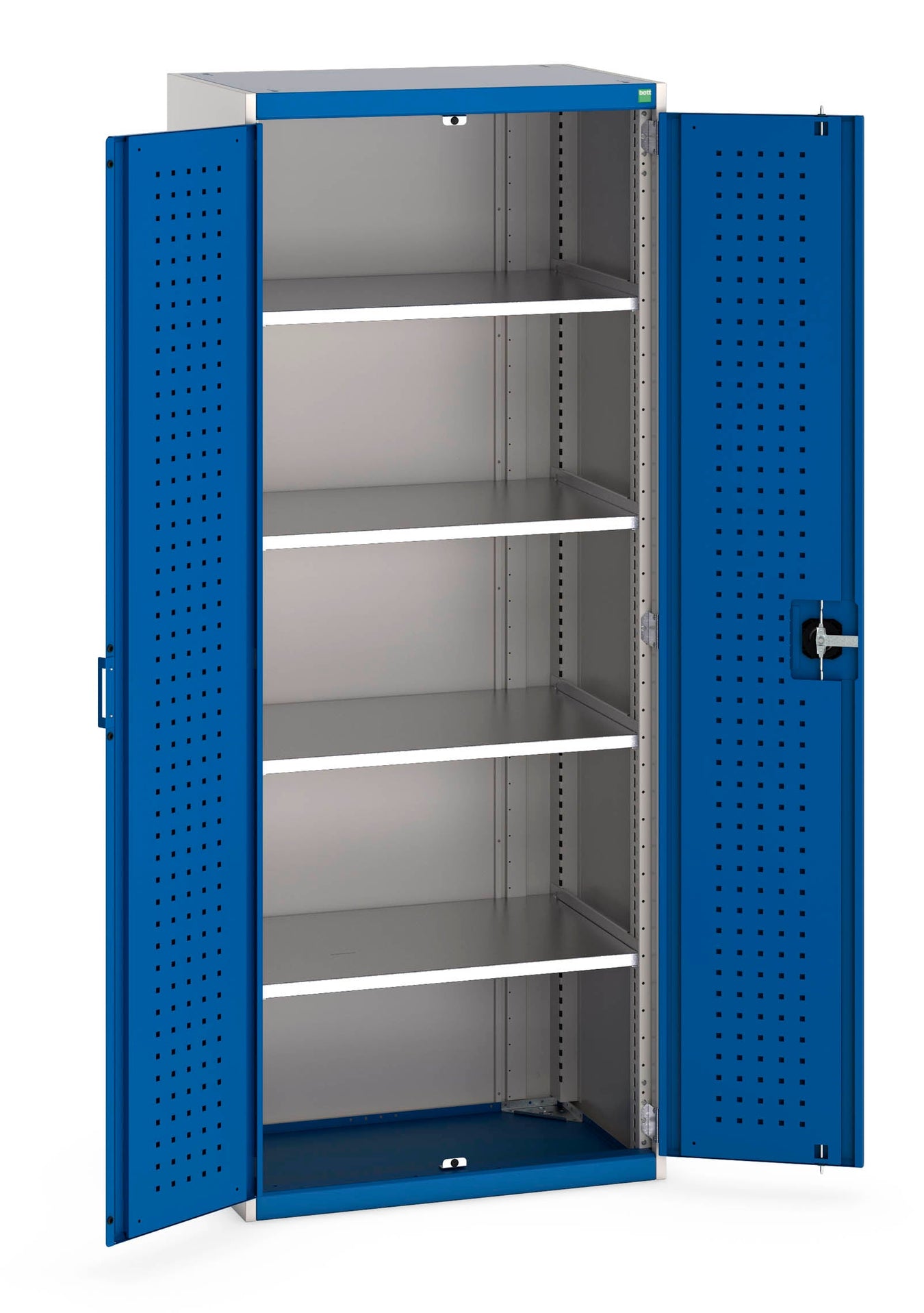 Cubio Cupboard With Perfo Doors & 4 Shelves (WxDxH: 800x525x2000mm) - Part No:40012084