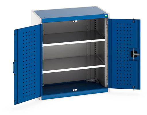 Cubio Cupboard With Perfo Doors & 2 Shelves (WxDxH: 800x525x900mm) - Part No:40012115